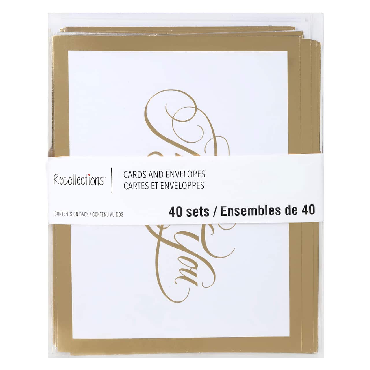 Gold Thank You Cards &#x26; Envelopes by Recollections&#x2122;, 4.25&#x22; x 5.5&#x22;